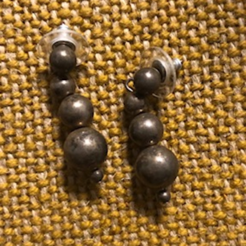 Black matte stone earrings